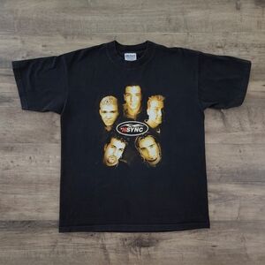 VTG 90s NSYNC Graphic Band Tee 1999 Black Youth Unisex XL